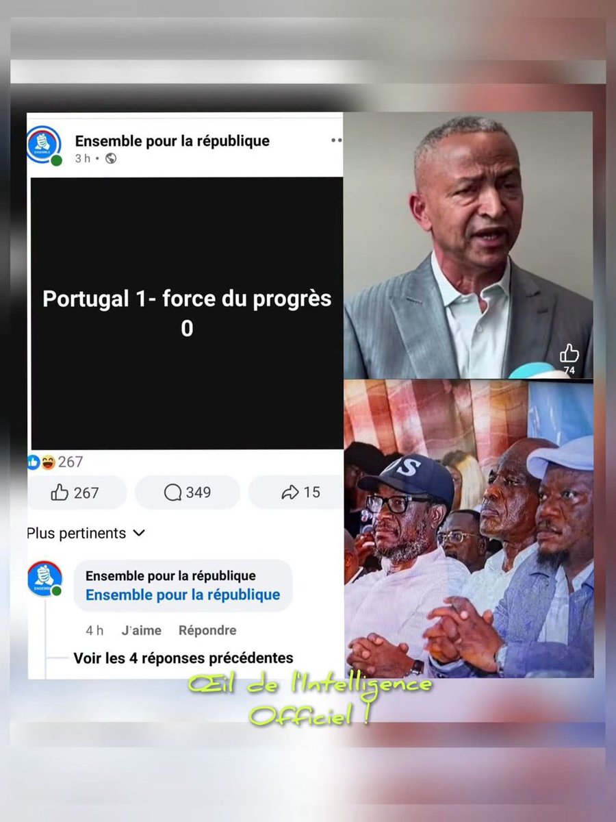 Depereetdemere's tweet photo. 🛑 #Étonnant 🇨🇩 : 

La moquerie et la joie de C-64, précisément du parti Ensemble pour la République de Moïse Katumbi, lorsque le Portugal avait marqué contre la RDC. 1/3 https://t.co/8y9BzXppOG