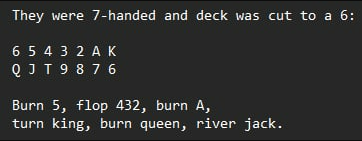 JPReilly15's tweet photo. @dklappin @matfrankland1 Close but no cigar, as the first card dealt has to have been a 6. Much more likely to have been the shuffler set to "sort" instead of "shuffle", with same dealer cut both times. https://t.co/5HP8QcvQ31