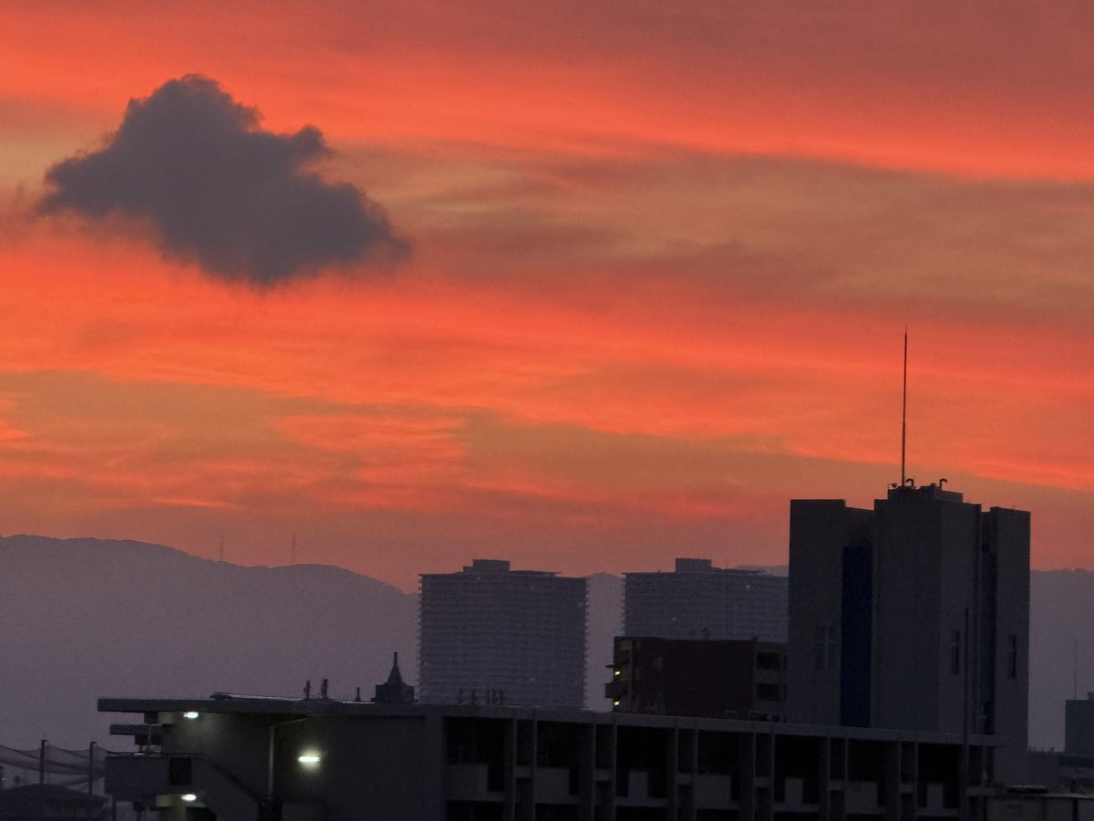 hajimetokenta's tweet photo. ASAYAKEの中で♪̊̈♪̆̈
#KeyofLife
#おはよう
#二度寝
妖しいまでの朝焼け🌇起きたついでにパシャっとな〜📷✨
また寝るおやすみ〜( ˘ω˘ ) スヤァ… https://t.co/fQN2kB2gWy