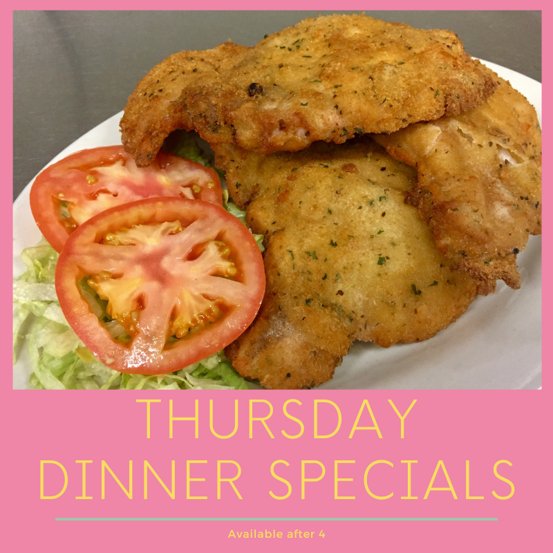 RockGrille's tweet photo. Breaded Pork Chops with salad and side $19.99
General Tso’s Chicken over white rice with broccoli $14.59 https://t.co/WdGlVZG8oa