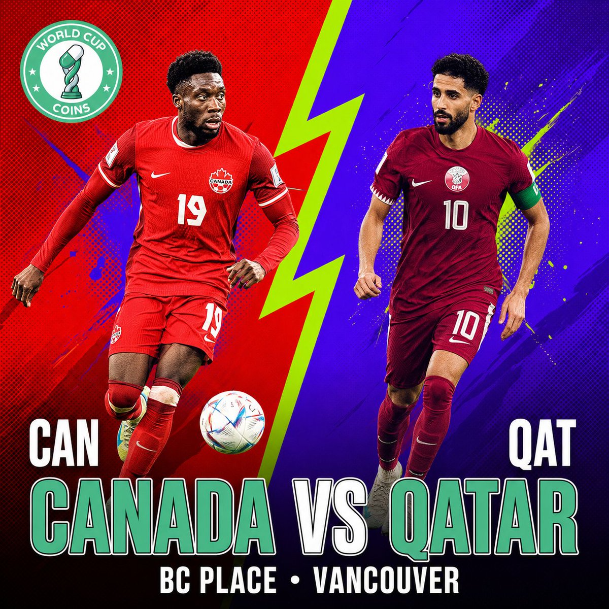 worldcuponpf's tweet photo. $CANADA vs $QATAR 🇨🇦🇶🇦

Canada looking to bounce back 
after losing to Bosnia 👀

Qatar desperate for their 
first ever World Cup win 🇶🇦

BMO Field • Toronto 🔥 https://t.co/PPT3XkLhb6