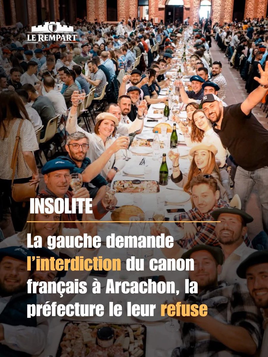 platinium230's tweet photo. Le banquet restera finalement autorisé après cet échec de l'interdiction par la gauche. https://t.co/5zOSe0txis