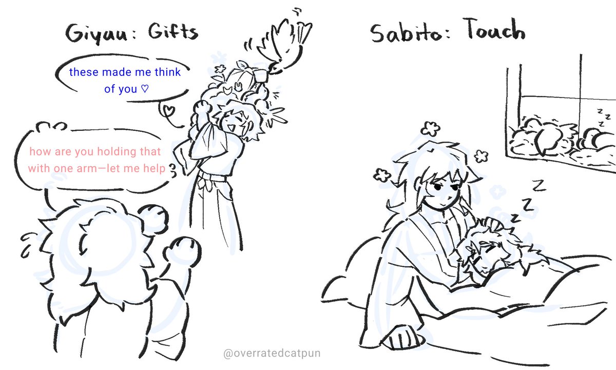 overratedcatpun's tweet photo. Sabigiyuu week day 5: love languages

Ft. post and pre war sbgy

#sbgyweek2026 #sabigiyuu 🐰 🌊 https://t.co/DVBHXdog46