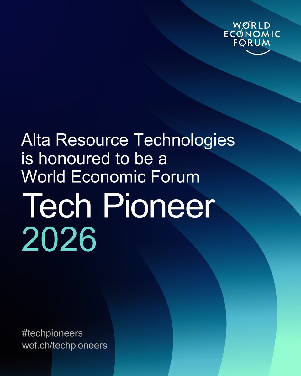 AltaResTech's tweet photo. We've been named a 2026 Technology Pioneer by @wef! With our next-gen rare-earth separation platform, we’re joining a global group of start-ups transforming #technology for public good.
Learn more : https://t.co/ZR39XPYMd4
#Techpioneers26 #deeptech #innovatescaleimpact https://t.co/CD3jHDdGVg