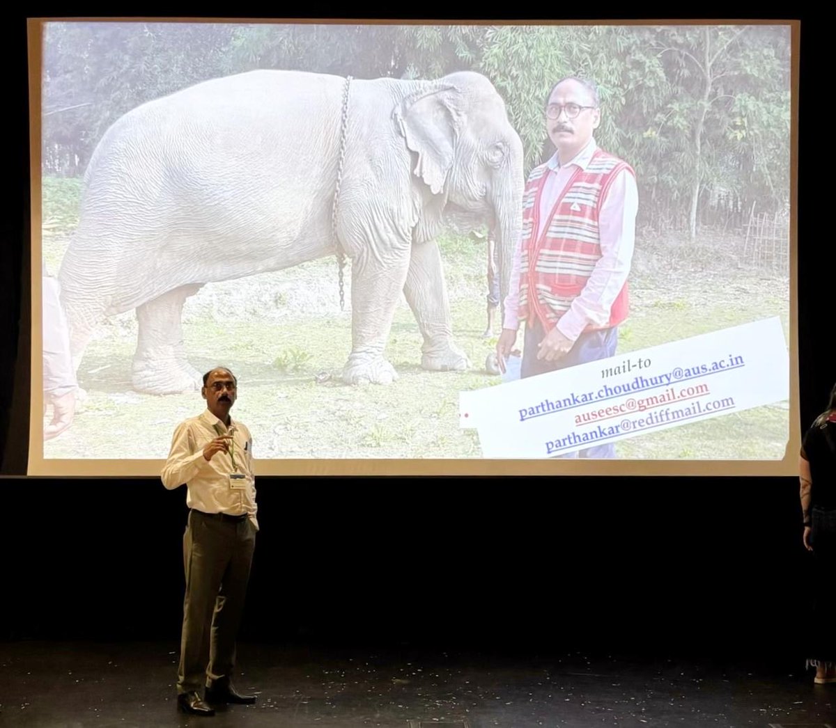 AssamUnivSil's tweet photo. Assam University’s Prof. Parthankar Choudhury presents paper on human-elephant conflict mitigation to global experts at the prestigious #PathwaysEurope conference at Oxford Brookes University in the UK on 14-17 June, focusing on sustainable coexistence. 
@pathways_europe https://t.co/ZQ6Mq6FtnM