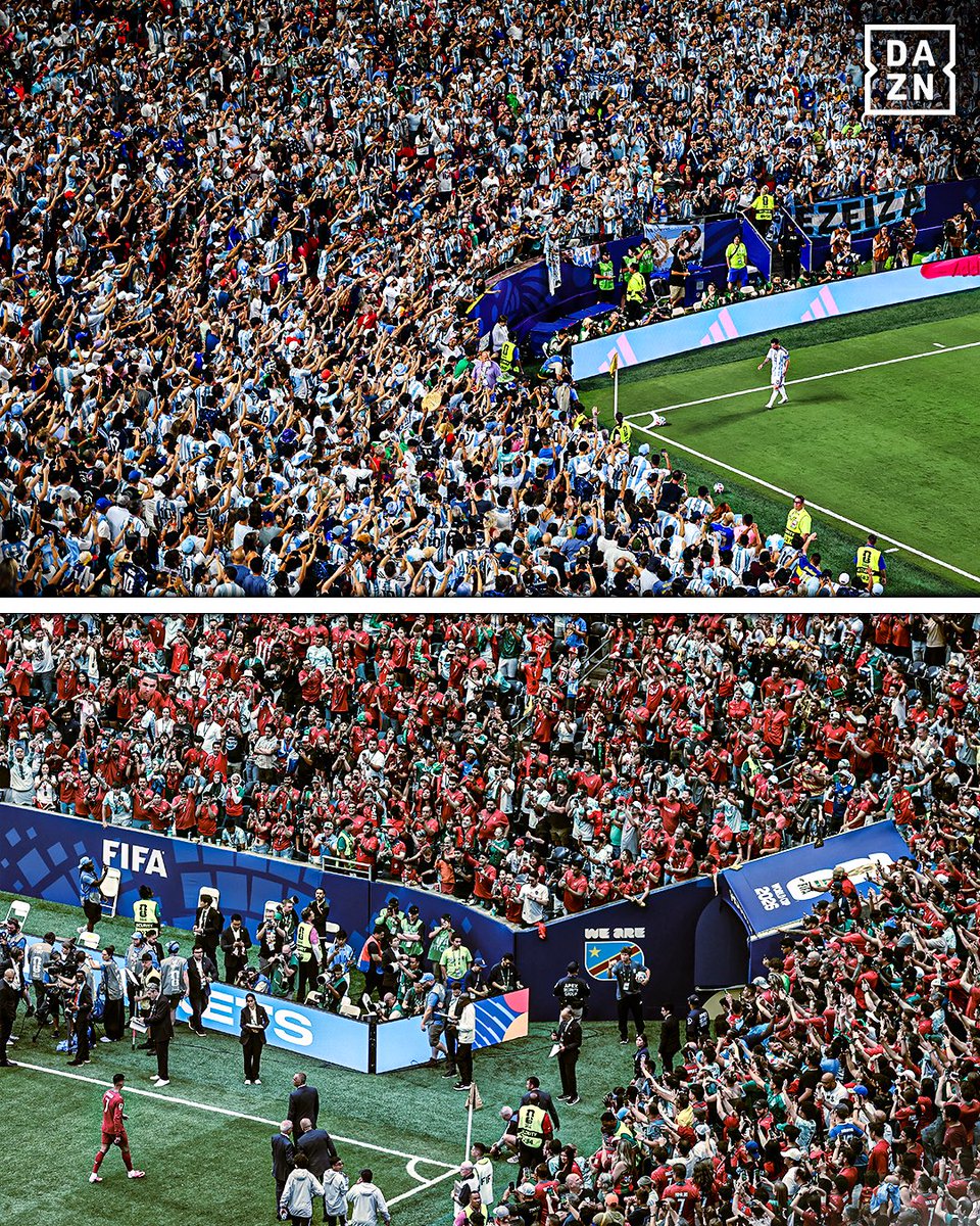 DAZNFutbol's tweet photo. NUNCA VEREMOS NADA IGUAL 🥹💔

Las imágenes de locura en las gradas por Messi y Cristiano 🇦🇷🇵🇹

#DAZNMundial #FIFAWorldCup https://t.co/G65jhtfp2s