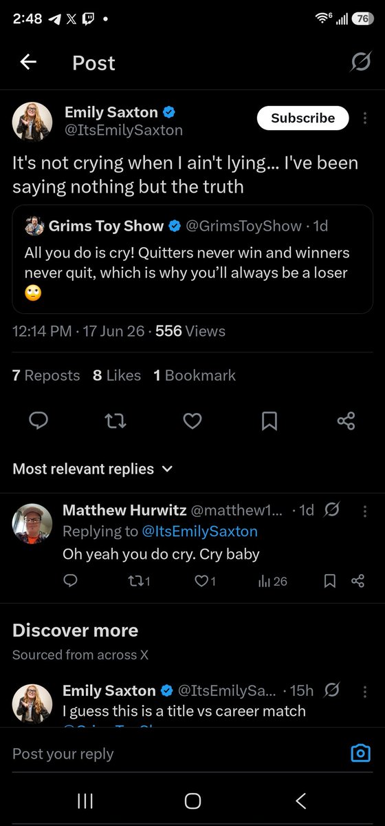 JoshTheProtogen's tweet photo. @matthew14442401 @JoshTheFam @ItsEmilySaxton Bro you are stalking her your replying with hate on EVERYTHING , I think she should block you cuz you wont stop crying, just wait till x deletes your account cry baby and you block people who call you out 😂 SCARED baby https://t.co/483J0xa7Ip