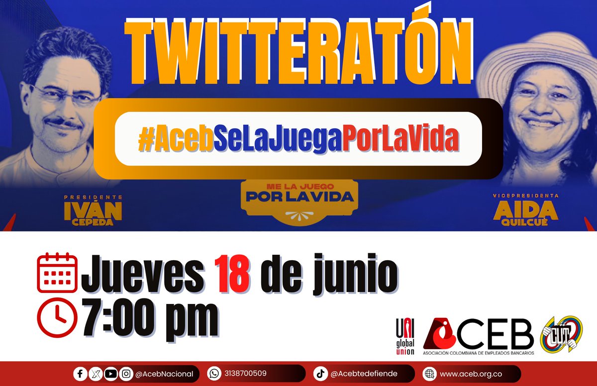 acebnacional's tweet photo. Hoy a las 7:00 p.m. realizaremos nuestra gran Twitteratón Nacional #AcebSeLaJuegaPorLaVida. https://t.co/RKiTA0nLJI