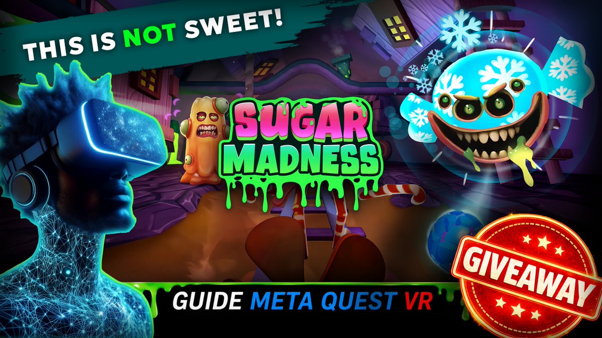 GUIDEMETAQUEST's tweet photo. Win 2 keys for SUGAR MADNESS Meta Quest!
ENTER: https://t.co/DxiDix7JzO
VIDEO: https://t.co/gGEkbpIA1h
Results July, 12
#vr #mr #metaquest #metaquest2 #free #giveaway #review #sugarmadness #vrfps #vrshooter #coopvr #metaquestgaming #vrarcade #quest3 #vrgaming #indievr https://t.co/vzBraUN4lG
