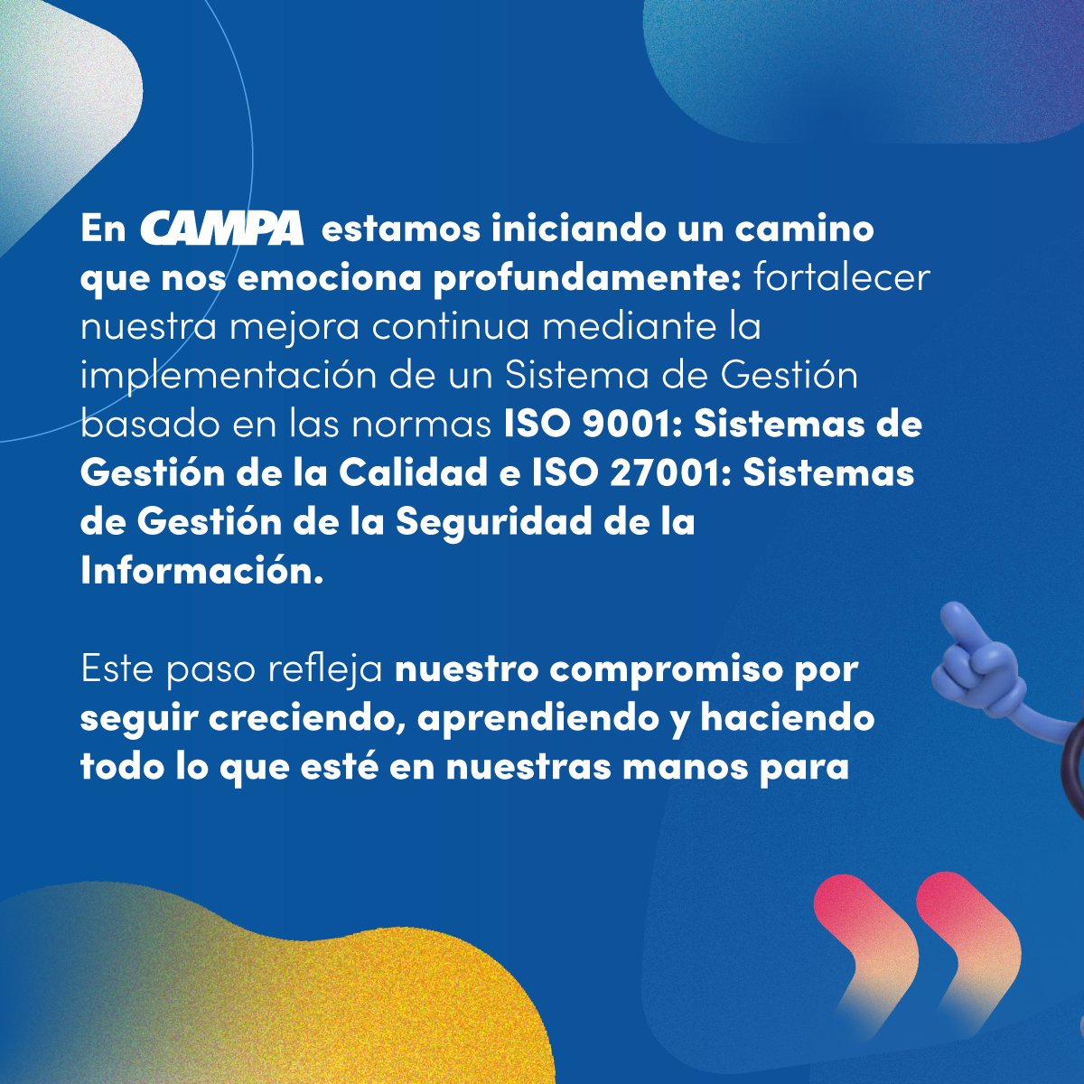 artycampa's tweet photo. En CAMPA iniciamos nuestro camino hacia las Certificaciones ISO 9001 e ISO 27001 con el apoyo de Intedya Querétaro. https://t.co/AXD6x2FOG4