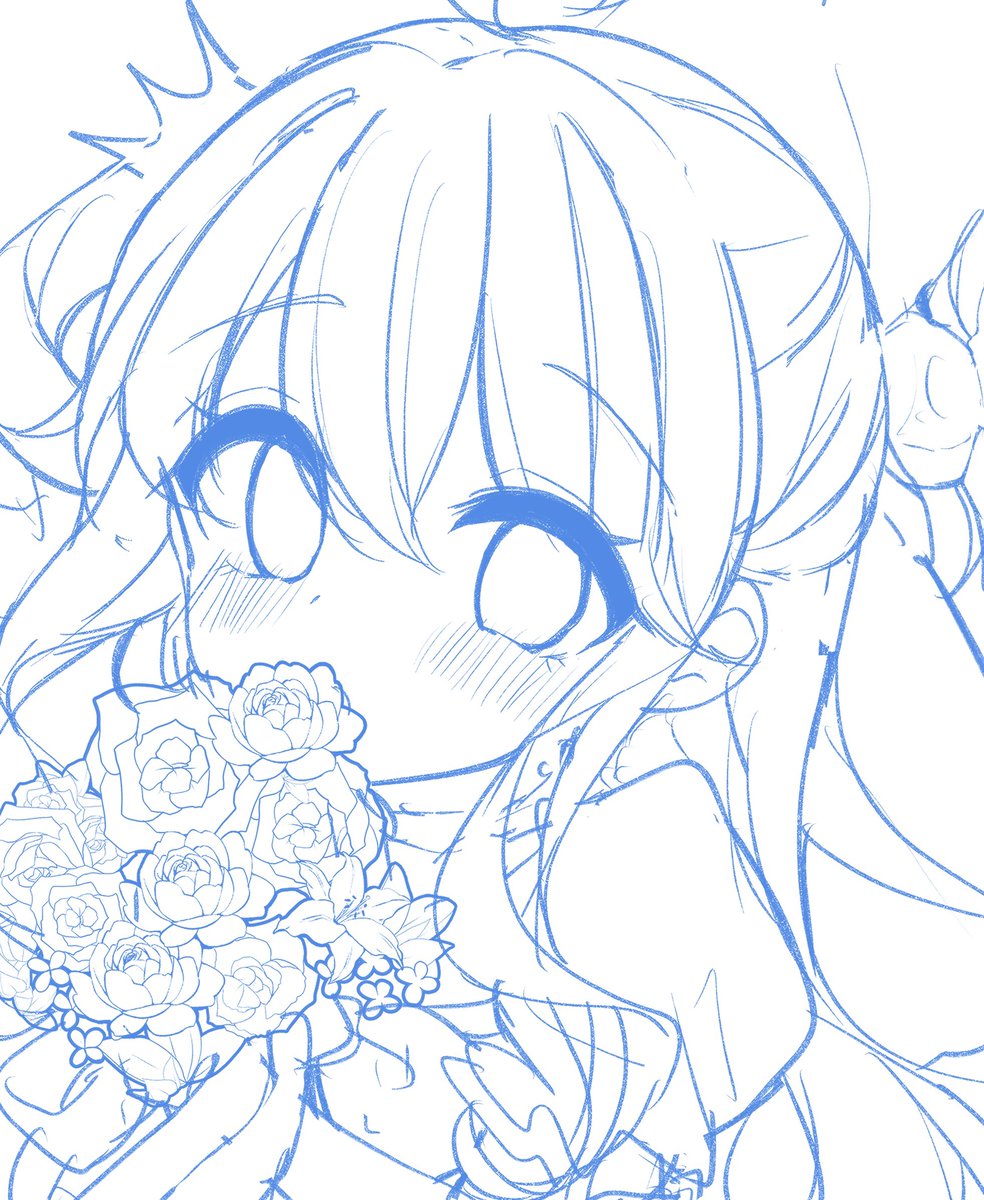 一日で下描き4枚描いちゃった さすがに筆早くなってしまったのでは