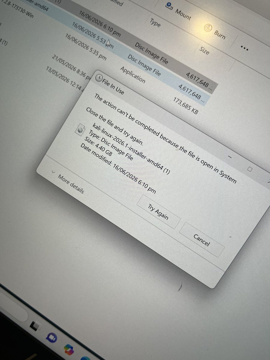 TheTenixxx's tweet photo. It’s Day 3 of my #30DaysOfTech challenge with @TechSphereAcad. You thought I wouldn’t show up😄 but I’m here with surprises.

The issued I encountered with Kali Linux was finally resolved thanks to ChatGPT and my persistency🤭

#BuildInPublic #LearningWithTs #Cybersecurity https://t.co/uQ5iCdULX0