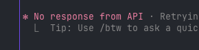 NPoverud's tweet photo. Why is this happening all the time? No response from API, cancelling my claude code soon https://t.co/KyfkbUTyhj