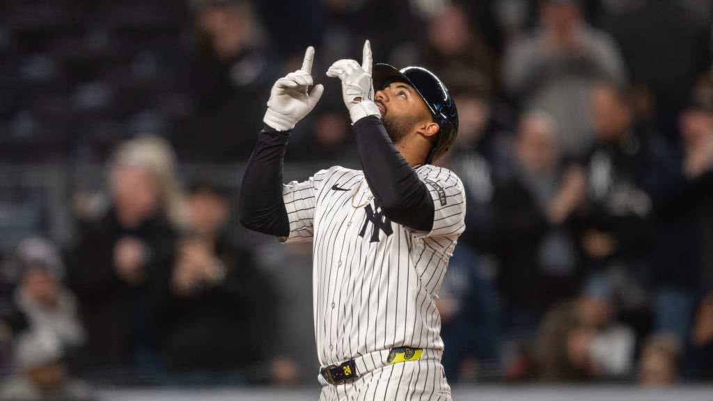 YankeesPod's tweet photo. If Jasson Dominguez hits a HR tonight one follower is winning a Yankees shirt. Comment 24 to enter. Let’s go Yankees. https://t.co/H5wmydTiFy