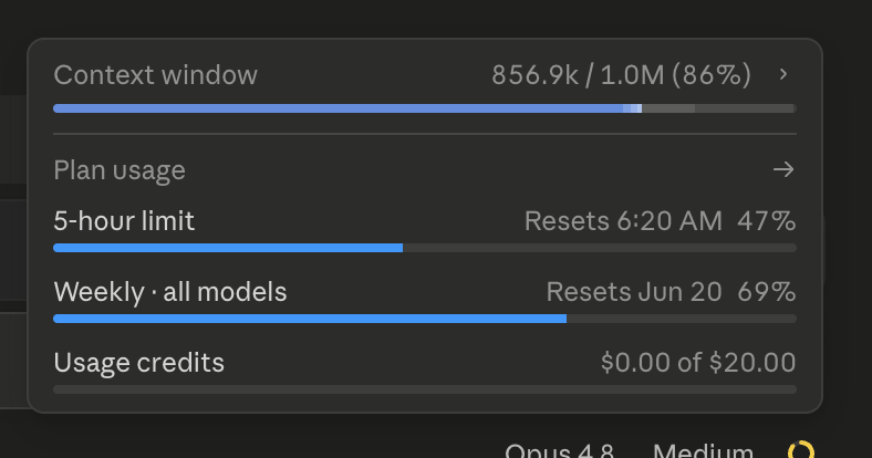 amyst007's tweet photo. Is Claude Code actually usable on the Pro Plan? Just 1-2 prompts already take up 40-50% of the token limit on Opus 4.8 Medium. I've been implementing skills &amp; MCPs like Cavemen and Serena to save tokens, but it still feels heavy. Am i doing something wrong? https://t.co/dpc2vx7reY