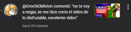 cuartelmaverick's tweet photo. Comentarios así dan gusto leer, me sorprende la buena recepción que ha tenido el video de Ocarina teniendo 40 minutos de duración.

Esas cosas motivan a hacer más videos de ese estilo. https://t.co/U57MK4ehYk