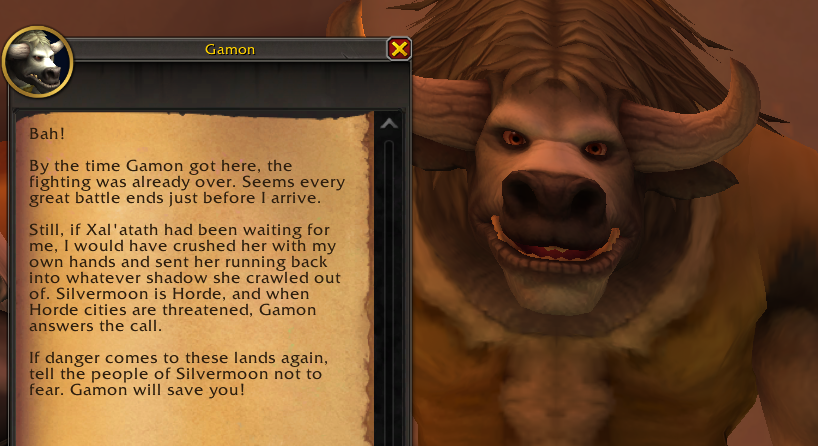Portergauge's tweet photo. Well, we got our Horde representation in Midnight!

...A full patch too late, and basically treated as a joke lol, but I guess it's something. https://t.co/NKFnucpeSO