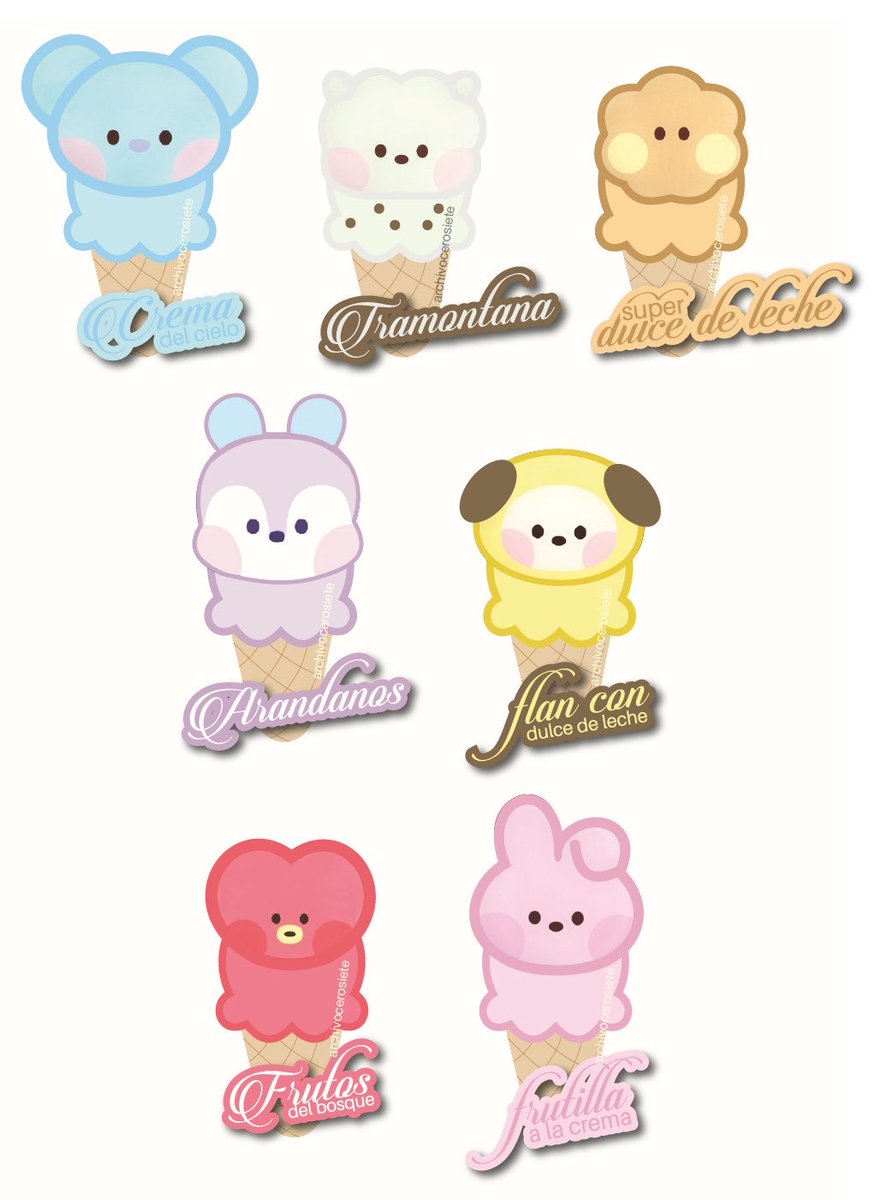 molevirgo's tweet photo. hermanas argentinas !!! hice a los bt21 como helados y panificados argentinos… ustedes comprarían llaveros de acrílico de esto? u.u l https://t.co/Lac5TEVDNr
