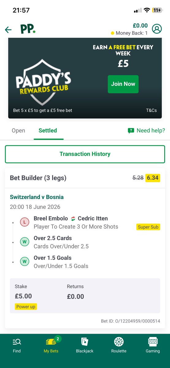 zacMXbackup's tweet photo. @AskPaddyPower @paddypower why has this been settled as a loss. Embolo created a dan ndoye shot on target in minute 20. Won the free kick in minute 80 which resulted in a vargas shot on target and he assisted the vargas goal on minute 84. https://t.co/2kD6Ajaotg