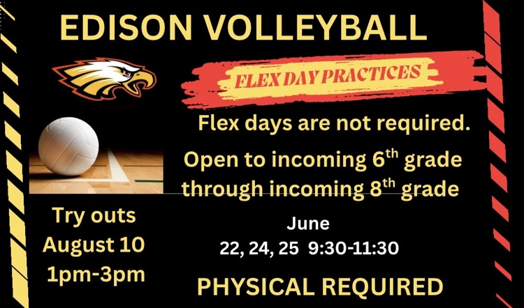 edison_middle's tweet photo. Edison Volleyball
Flex Days are optional. https://t.co/rzaIfyEeoT
