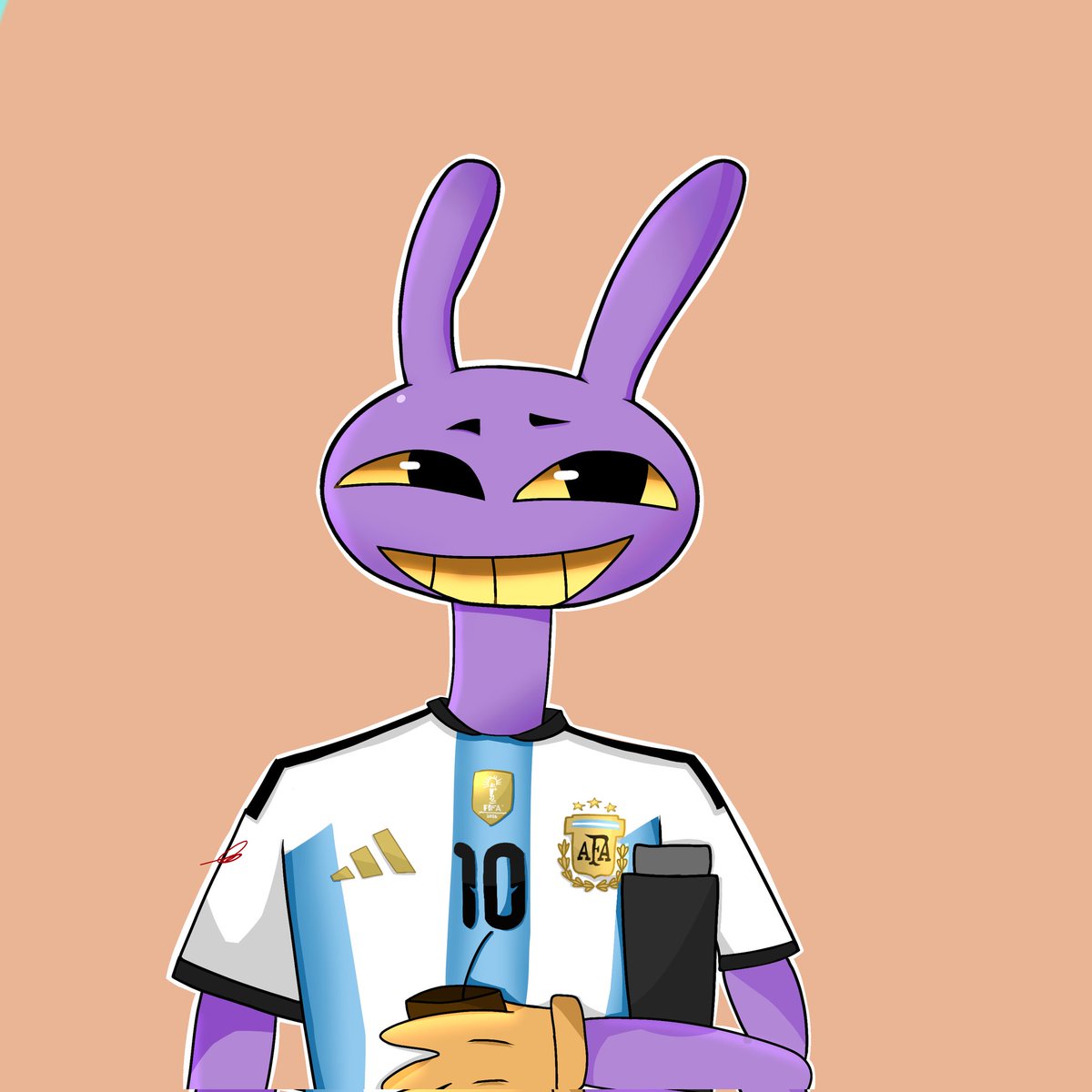 Cillian57947872's tweet photo. Ganamos 3-0 contra Argelia y necesitaba preparar mi dibujo alentando a la selección. Un Jax Argento preparando ese maté pare disfrutar. #argentina #selección #dibujo #digitalcircus https://t.co/RN3X3S4tOP