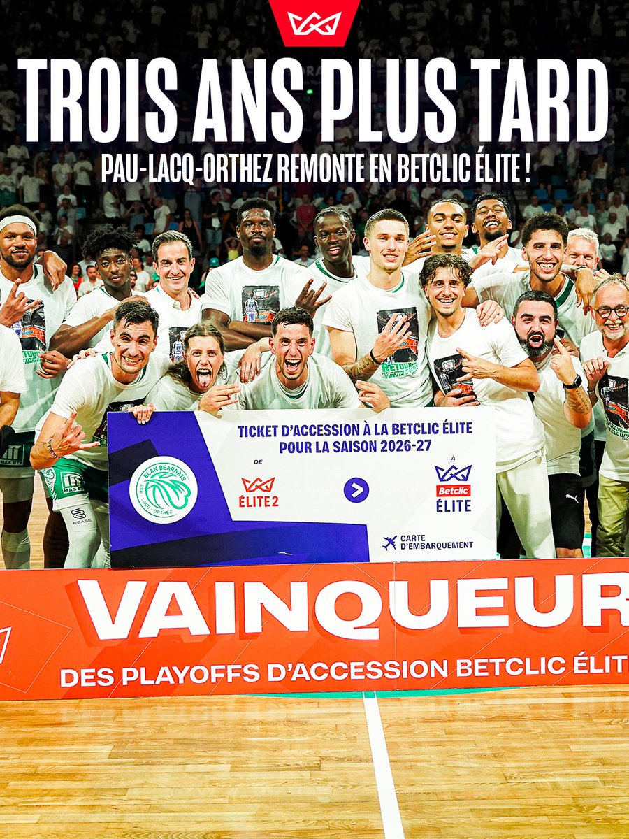 ELITE2_officiel's tweet photo. 𝗕𝗔𝗖𝗞 𝗜𝗡 𝗕𝗨𝗦𝗜𝗡𝗘𝗦𝗦 💥

Après être descendu en #ELITE2 à l’issue de la saison 2022-2023, l’@EBPLO  est de retour en #BetclicELITE, trois ans après 🕺🔝

#basketball #playoffs https://t.co/9sIx95YItf