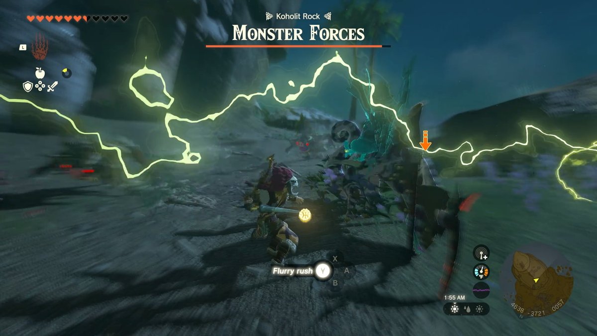 botwtherapy's tweet photo. I'm pretty sure this electricity is coming from the weapon the Silver Lizalfos is wielding. If Link had only known the risk he was taking, he probably would have worn the Lightning Helm 
#TearsOfTheKingdom #totktherapy #totkMayTheFourthBeWithYou https://t.co/gANsej5ZYu