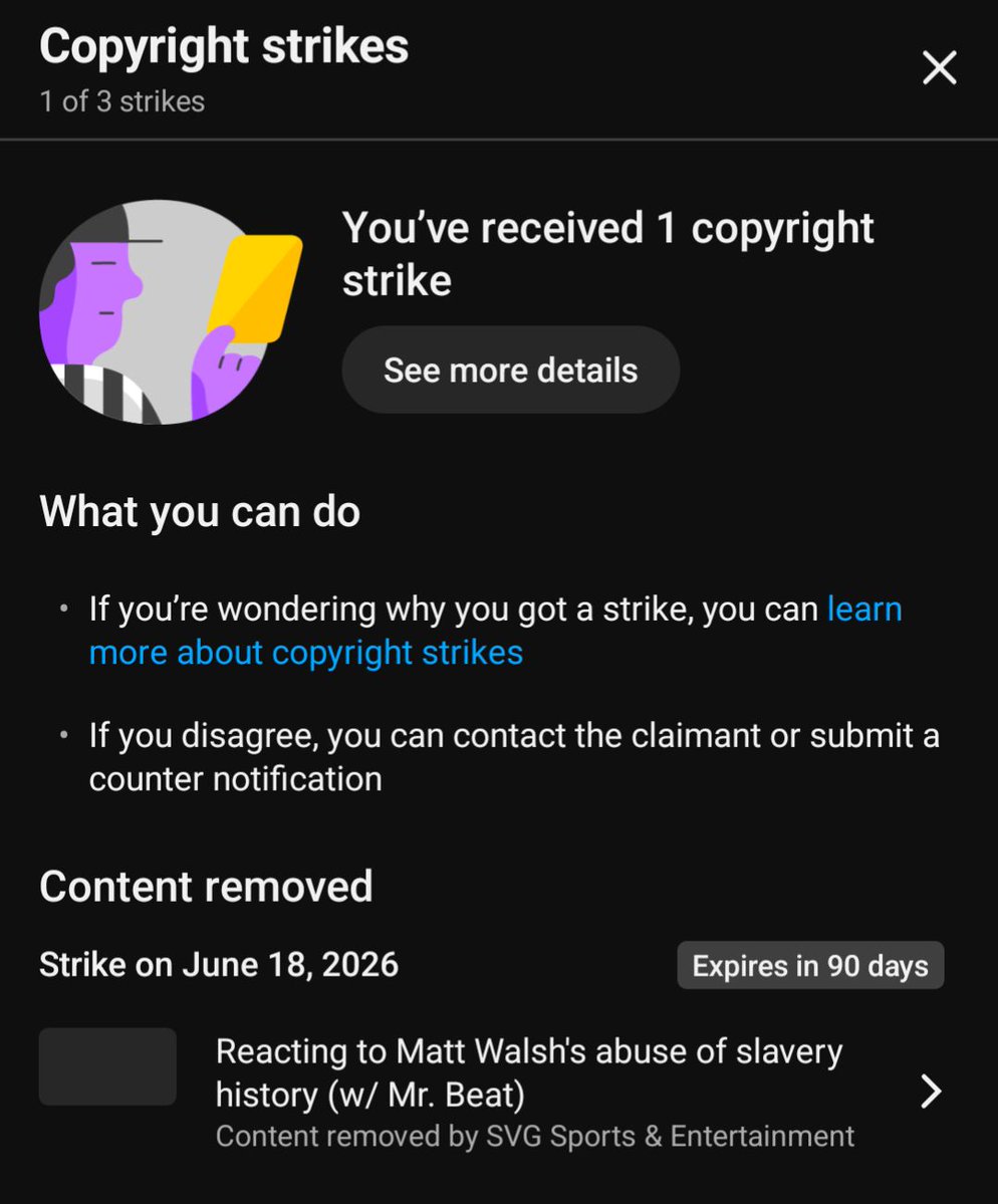 Cynical_History's tweet photo. Alright cowards, counter notification incoming.  As I said, the Daily Wire will have to sue me and even then, I'll rub their noses in their failure https://t.co/5QIX53YwJG
