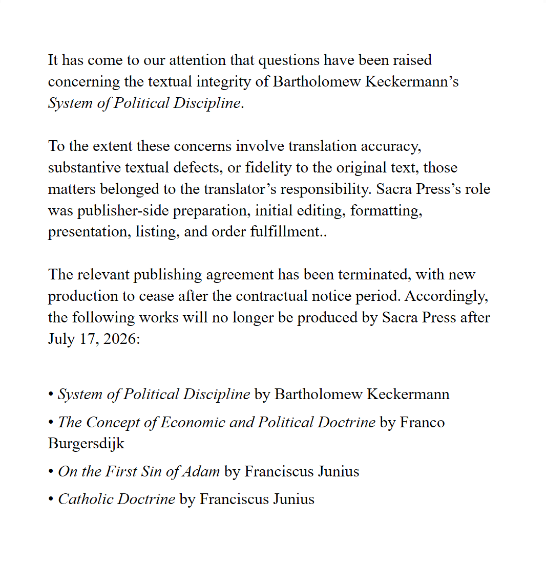SacraPress's tweet photo. Here is an announcement concerning some of our translated works. https://t.co/jDwjRj4UPz