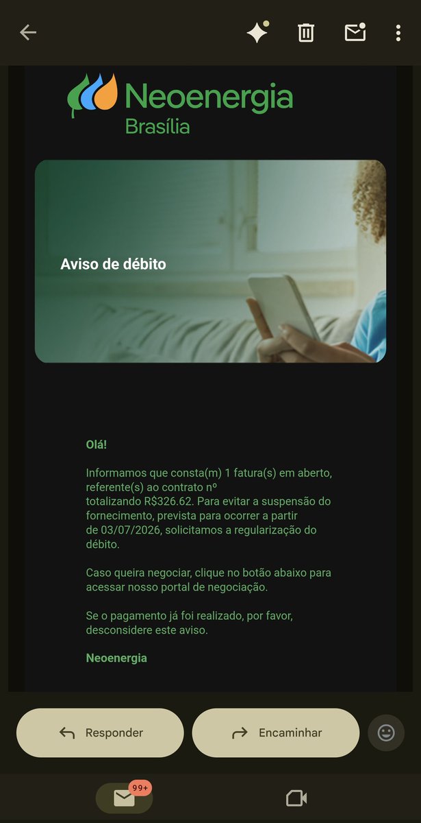 brlemos_'s tweet photo. Mas parece que a empresa gostou de "errar" e induzir ao cliente ao erro para criar esse fundo temporário e hoje me mandou novamente uma cobrança sem qualquer sentindo. Pelo comunicado eu terei minha energia cortada no dia 3/jul. Vou aguardar o corte, @neoenergiabsb. 😂 https://t.co/cPKMxexR4N