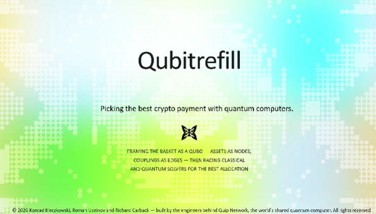 xuantrungpl's tweet photo. GM Quippers 🌞

Team @quipnetwork  vừa cho thấy nghỉ ngơi với họ nghĩa là  Build more.

Tại hackathon Blockspäti ở Berlin, vài thành viên đã làm ra Qubitrefill, một công cụ dùng quantum optimizer để tự động chọn crypto tốt nhất để chi tiêu trên Bitrefill.

Dự án nhỏ nhưng khá thú vị vì nó đưa quantum computing vào tối ưu chi tiêu crypto hàng ngày.

Mình thấy đây là minh chứng rõ cho tinh thần build more của team Quip. 

Quip  không chỉ nói về quantum, mà đang thực sự thử nghiệm và áp dụng nó vào những thứ nhỏ nhưng có giá trị sử dụng ngay.