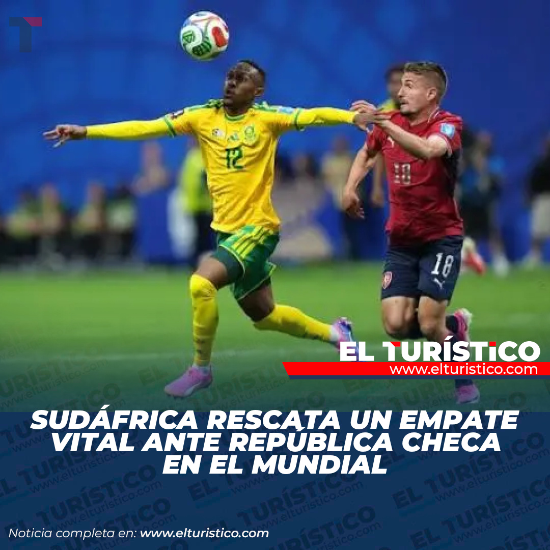 elturisticord's tweet photo. SUDÁFRICA RESCATA UN EMPATE VITAL ANTE REPÚBLICA CHECA EN EL MUNDIAL

El escenario del Mundial 2026 sigue ofreciendo emociones vibrantes, y en la jornada ocho, el Grupo ...

Lee la noticia completa en nuestro portal.

#Mundial2026 #RepúblicaCheca #Sudáfrica #FútbolInternacional https://t.co/CRR8MaiN0N