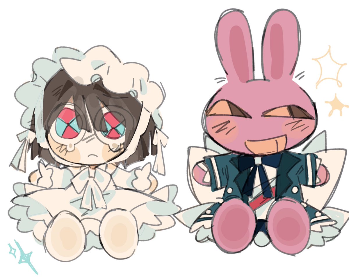 Mogumatcha's tweet photo. Lalala plushie design #tadc #funnybunny https://t.co/oMQsonixBN
