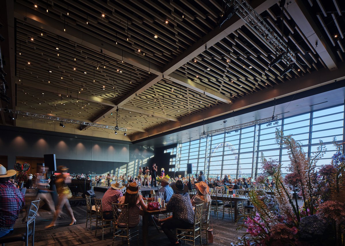 calgarystampede's tweet photo. Indulge your senses at the Stampede Cellar Champion Wine Experience! 🍷

A sophisticated, 18+ lounge located in the @BMO Centre, this space welcomes guests to relax and take a break from the Midway, enjoy award winning wines and take in live music, entertainment and the panoramic views of Stampede Park. 

From caviar to an Aperol Spritz tower, the Stampede Cellar Champion Wine Experience takes your Stampede to new heights! Book your reservation now! https://t.co/EzGI9bhq0p