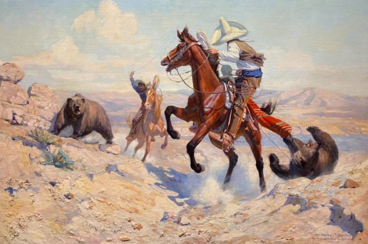 carlocynard's tweet photo. Jinetes mexicanos lazando osos pardos en Chihuahua
-William Hebert Dunton (1910)- https://t.co/nhDch8xkPC
