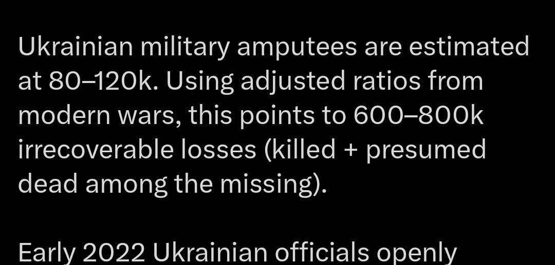 fiijqb's tweet photo. @e_l_g_c_a Crazy to think that according to your amputation calculations has russia  just in 2024 alone lost more soldier's then Ukraine since the war started https://t.co/6Z020PwQsR
