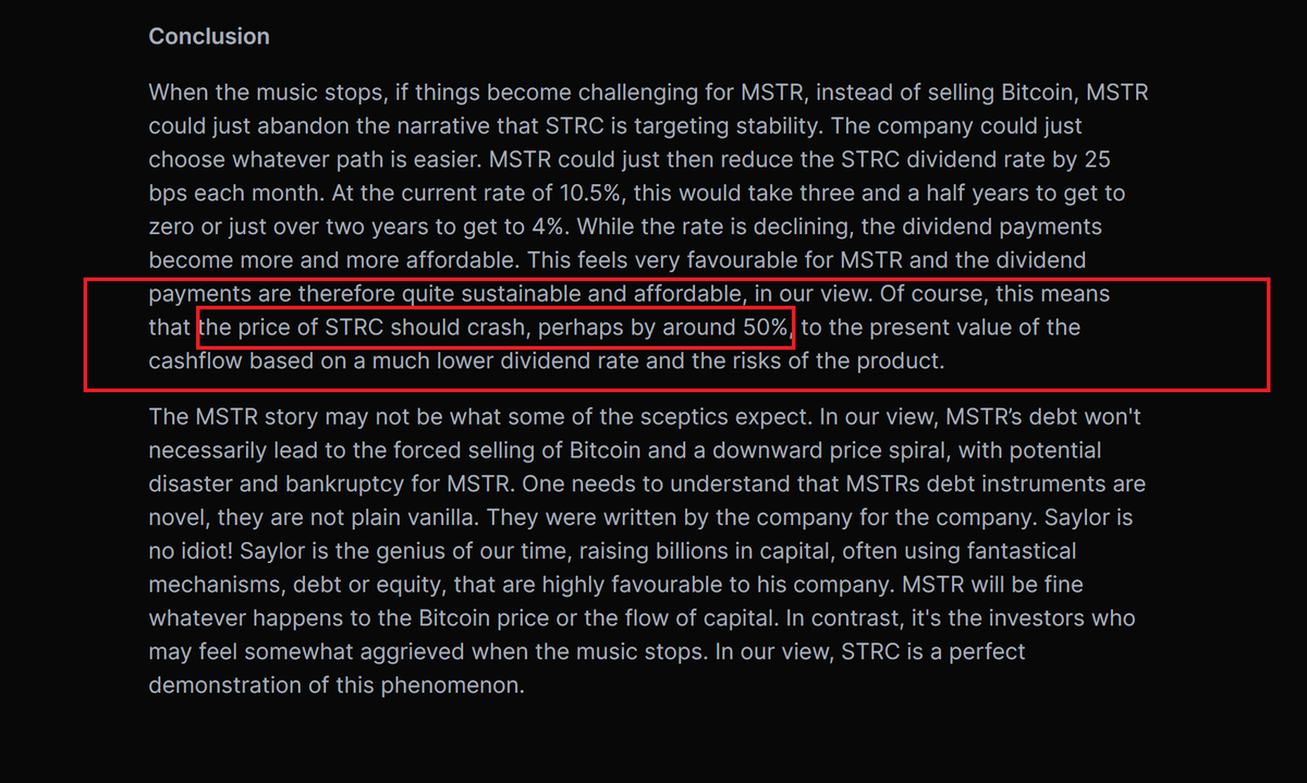 BitMEX_Jon's tweet photo. Now might be a good time to read our Nov 2025 article on $STRC 

"the price of STRC should crash, perhaps by around 50%"

We warned you!

https://t.co/nonS6RO7Uo