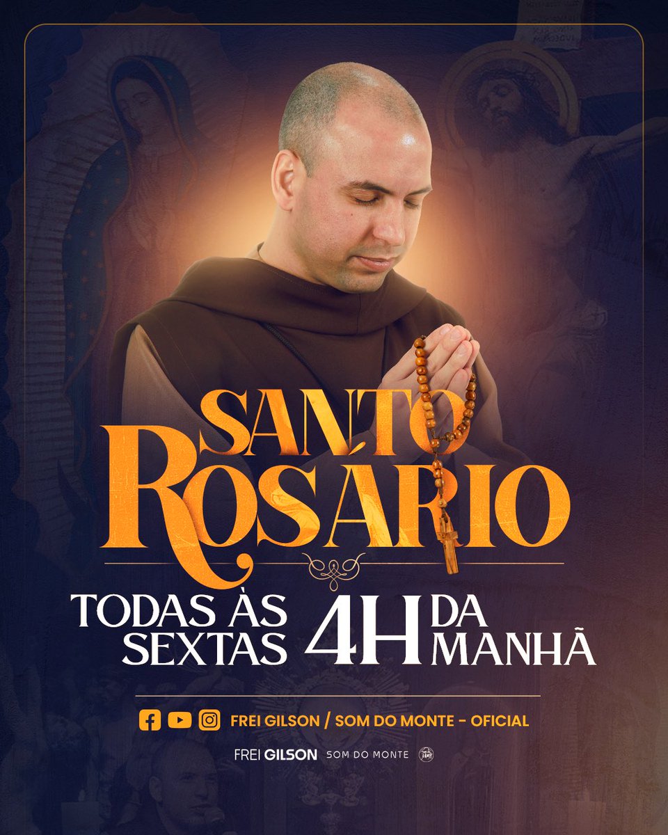 FreiGilsonCMES's tweet photo. Que alegria saber que está chegando a hora de nos encontrarmos mais uma vez para rezar o Santo Rosário. Quem está animado??? 🙏🏻 https://t.co/1Tv7FmlTqv