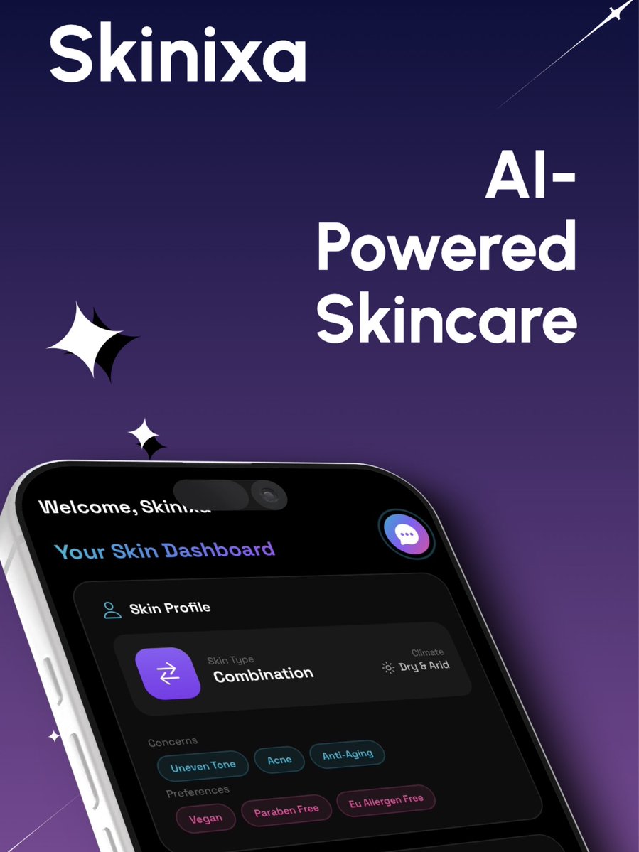 myskinixa's tweet photo. Your skincare routine just got a major upgrade ✨📱
Skinixa is officially live on the App Store. Get your personalized routine, track your progress, and stop guessing what products actually work.
Link in bio 👀
#ai #skingoals #skincareroutine #skintech #skinixa https://t.co/zpLuKJqAoA