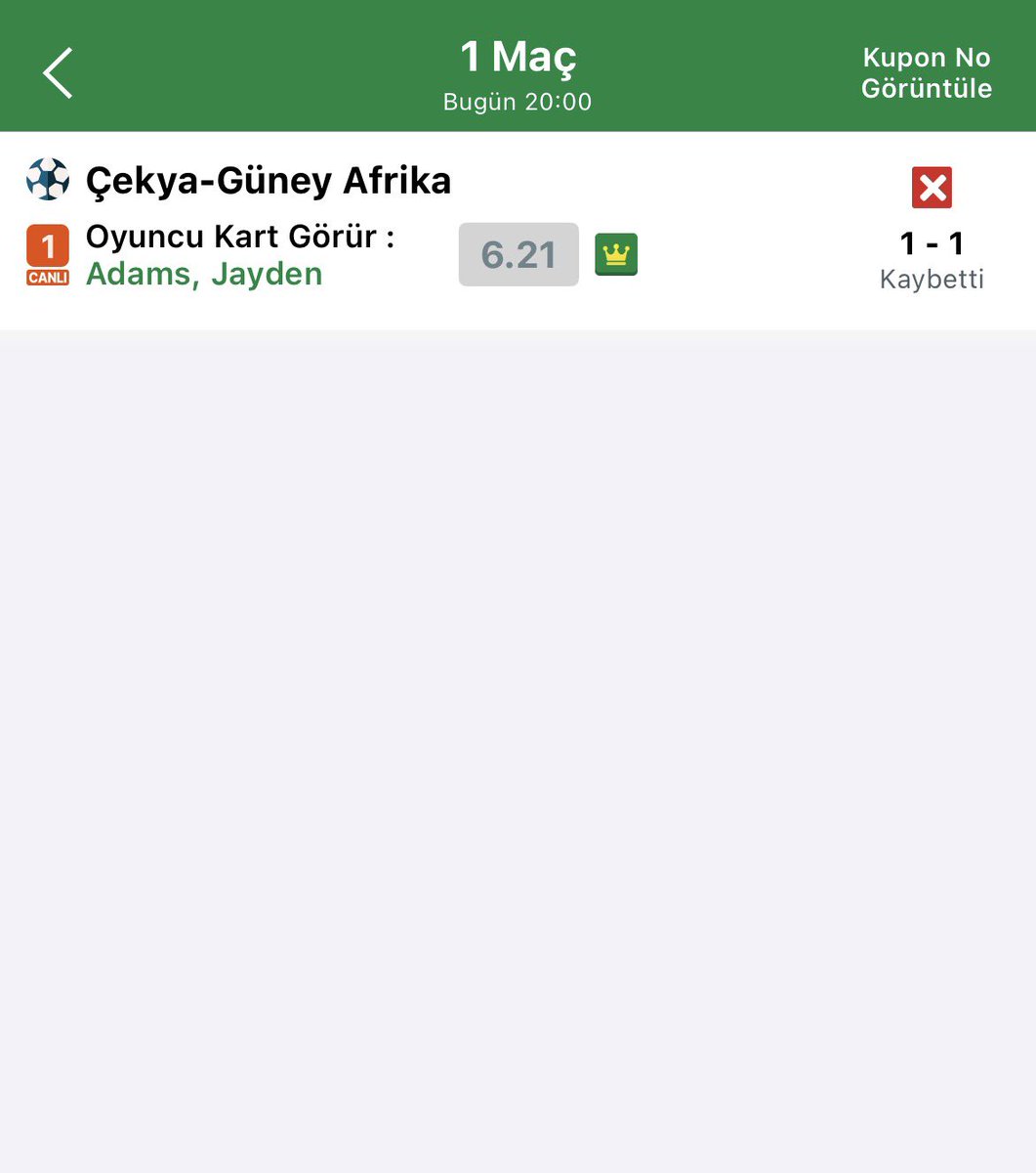 arfcnksdr's tweet photo. Elemana devre arası sarı kart görür diye canlı bahis alıyorum. Eleman devre arası oyundan çıkarılıyor. Ben bahis aldıktan sonra 1 dk bile süre almıyor. Bunlar da parayı iade etmek yerine paraya çöküyor @iddaa https://t.co/nR8RxxQu1h