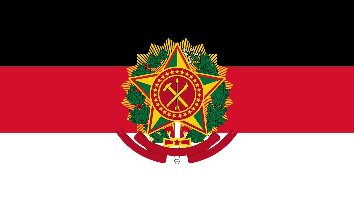 jelado102's tweet photo. O losango devia ter sido abandonado como símbolo nacional já na proclamação da república. A tricolor Preta-Vermelha-Branca é a única autenticamente brasileira e é ESSA aqui que quero ver hasteada em Brasília no pós-revolução: https://t.co/jAcO1KKxBA