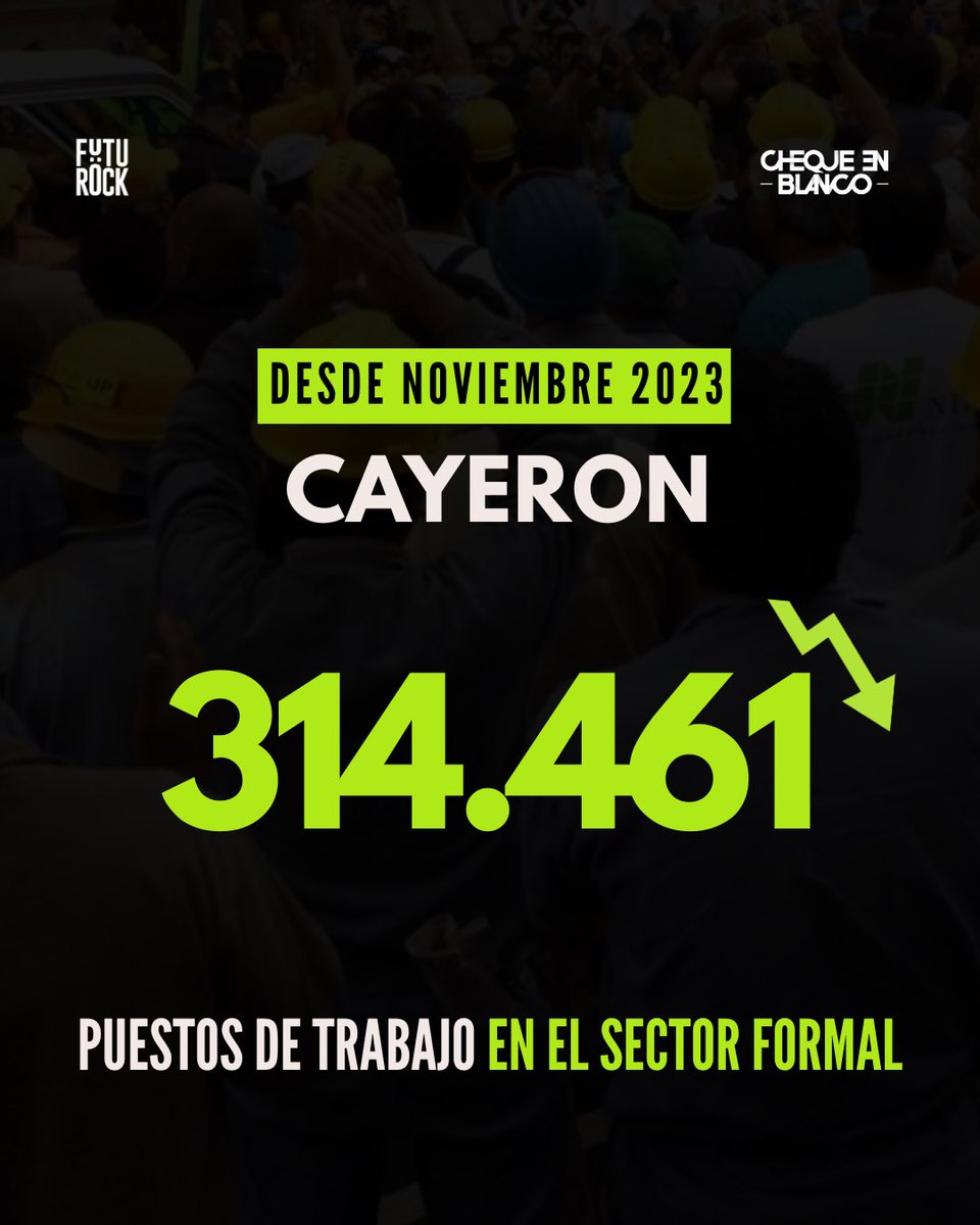 chequenblanco's tweet photo. Presentaron la #ReformaLaboral como un camino para impulsar el empleo y favorecer a la clase trabajadora. 

Sin embargo, los datos muestran que el mercado laboral formal sigue en caída y los unicos favorecidos siguen siendo los grandes empresarios. https://t.co/aKicCgbojy