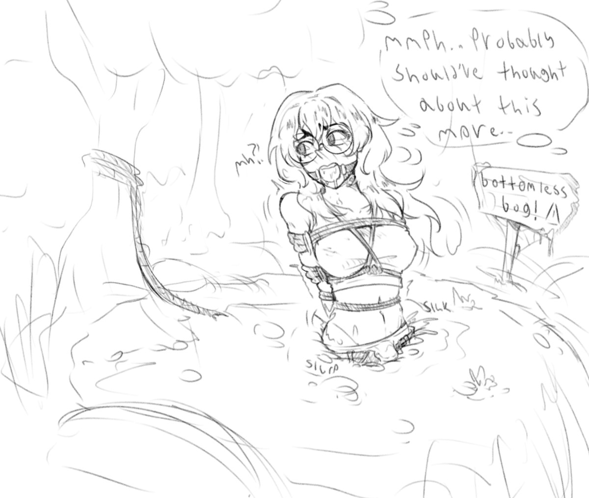 Ashhfro's tweet photo. self bondage sinking can be fun~ mm just make sure you can reach your escape rope after things get a bit dire~ https://t.co/Tkl9hXgmck