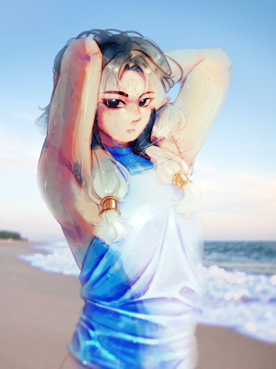Keiiyazel's tweet photo. [oc, reup] seaside beauty 
#artistsoftwitter #smallartist https://t.co/yqADeTlNX7