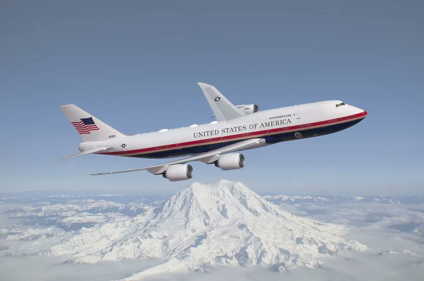 RealMartyT7's tweet photo. Today is a sad day for Air Force One as we know it. The beautiful and majestic 747 tail number N29000 made its final flight as Air Force One after flying Trump to DC after his surrender to Iran.

After today Trump will fly a used hand me down 747-800 that was given to Donald Trump ( Not the United States ) by Qatar.

Trump’s $800 million to refurbish ”free” 747-800 gaudy “Golden Flying Palace” will replace the most famous plane in the world. 

I for one will miss the AF1 paint scheme that is being replaced by a more Trump friendly paint job. 

What do y’all think? Should Air Force One be replaced with a hand me down 747 that Qatar no longer wanted? Or should we keep the beautiful majesty of Air Force One intact?

#USDemocracy #DemsUnited #DV1