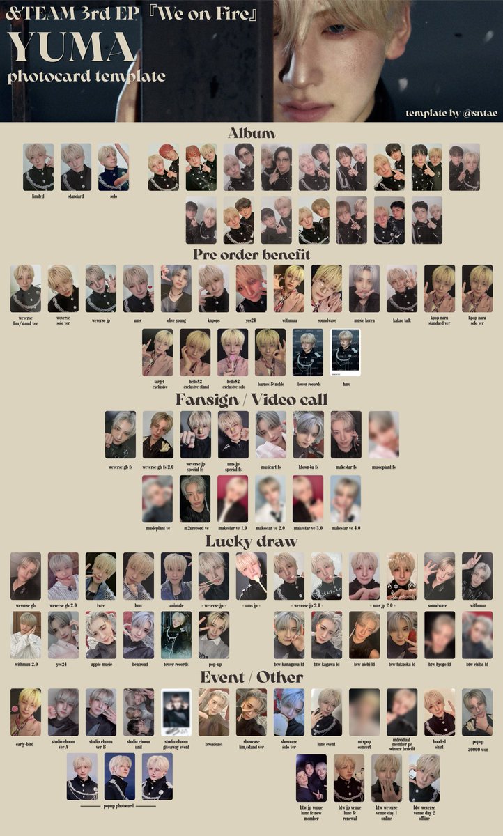 sntae15_'s tweet photo. 260619  &amp;TEAM 3rd EP 『We on Fire』 + a little bit of Blaze the Way 

#andTEAM &amp;team k fuma nicholas ej yuma jo harua taki maki photocards photocard pc pcs templates we on fire 포카 トレカ 의주 후마 케이 니콜라스 유마 조 하루아 타키 마키 https://t.co/zOrv2IBwrC