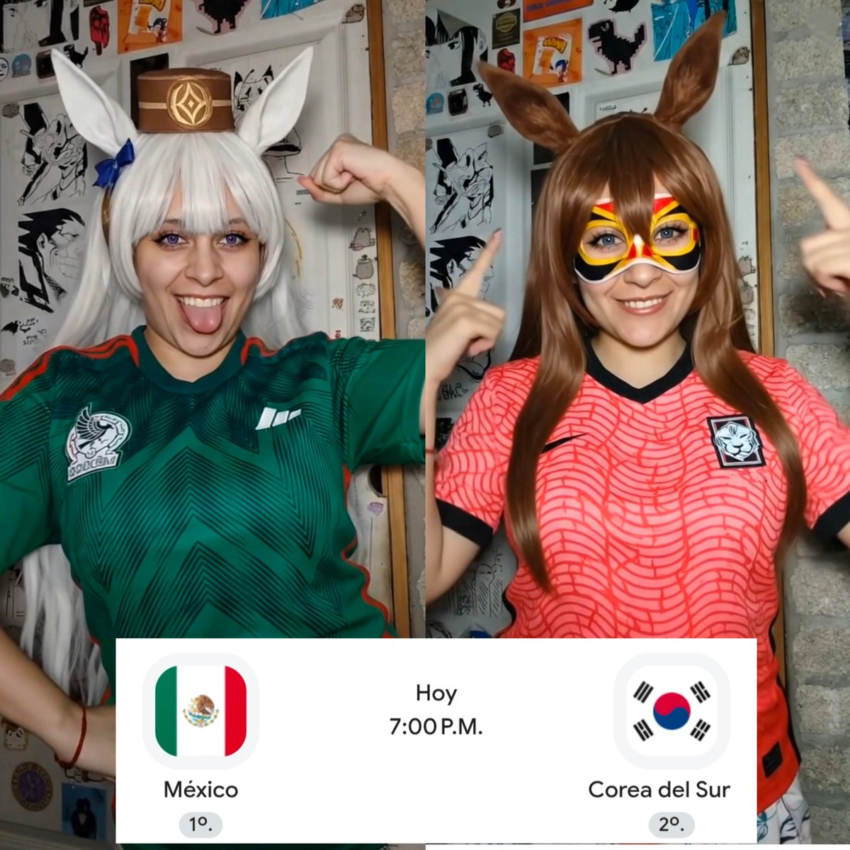 KyubiSam's tweet photo. Hoy es el día! Ustedes a quién le apuestan: Corea del Sur o México? 🔥🇲🇽🇰🇷

#mundial2026 #futbol #umamusume #cosplay #goldship 

@uma_musu @uma_musu_anime https://t.co/ble43Rfunf