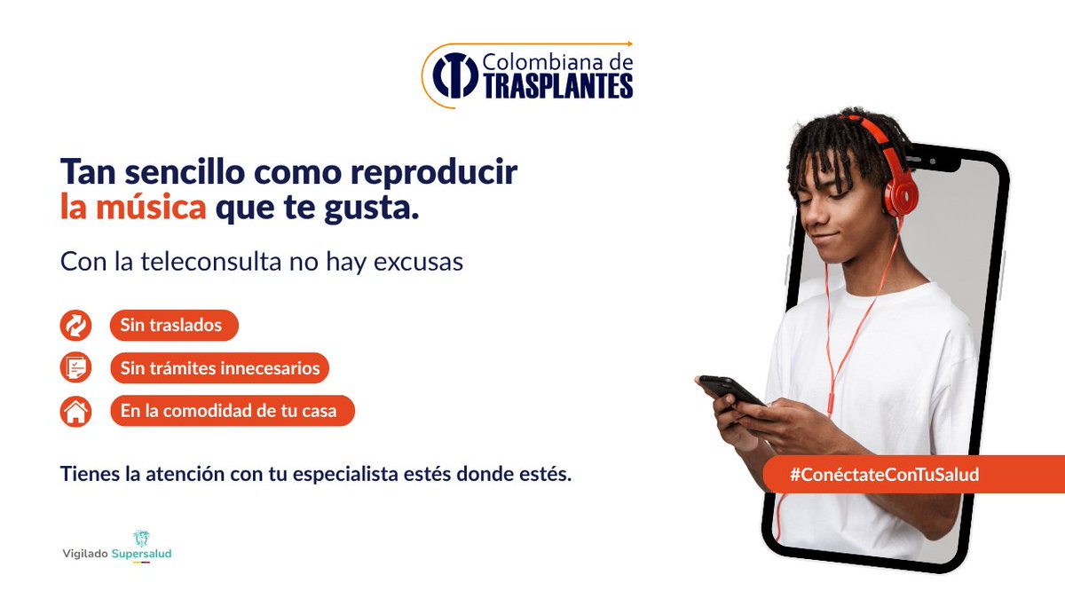 coltrasplantes's tweet photo. ✅ Cuidar tu salud es tan sencillo como disfrutar de lo que más te gusta. Agenda tu teleconsulta y siéntete acompañado en cada paso.
#ConéctateConTuSalud #SaludSinLímites #Teleconsulta #PacientesColombia #IPS https://t.co/dLAB99oz0C