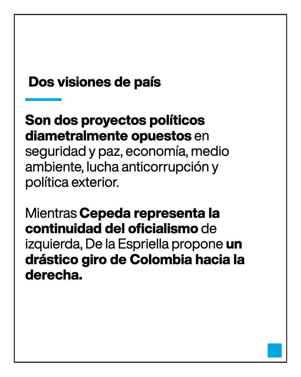 France24_es's tweet photo. 🇨🇴🗳️ El domingo 21 de junio, #Colombia elegirá a su próximo presidente entre dos visiones opuestas de país. ¿Quiénes son y qué proponen? 🧵 ➡️ https://t.co/wSmGFdYP91 https://t.co/JaWTMSQmgY