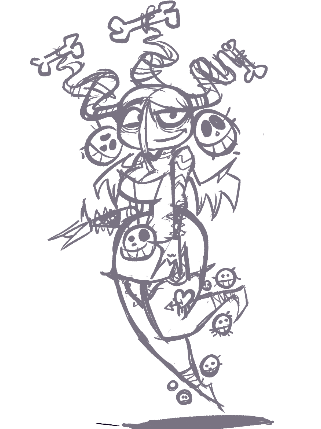Weird_Grunkovic's tweet photo. here have this visual study of the death fairy (or voodoo mama i forgot) because getting it accurate literally took me so long lol https://t.co/DIxrErpLvy